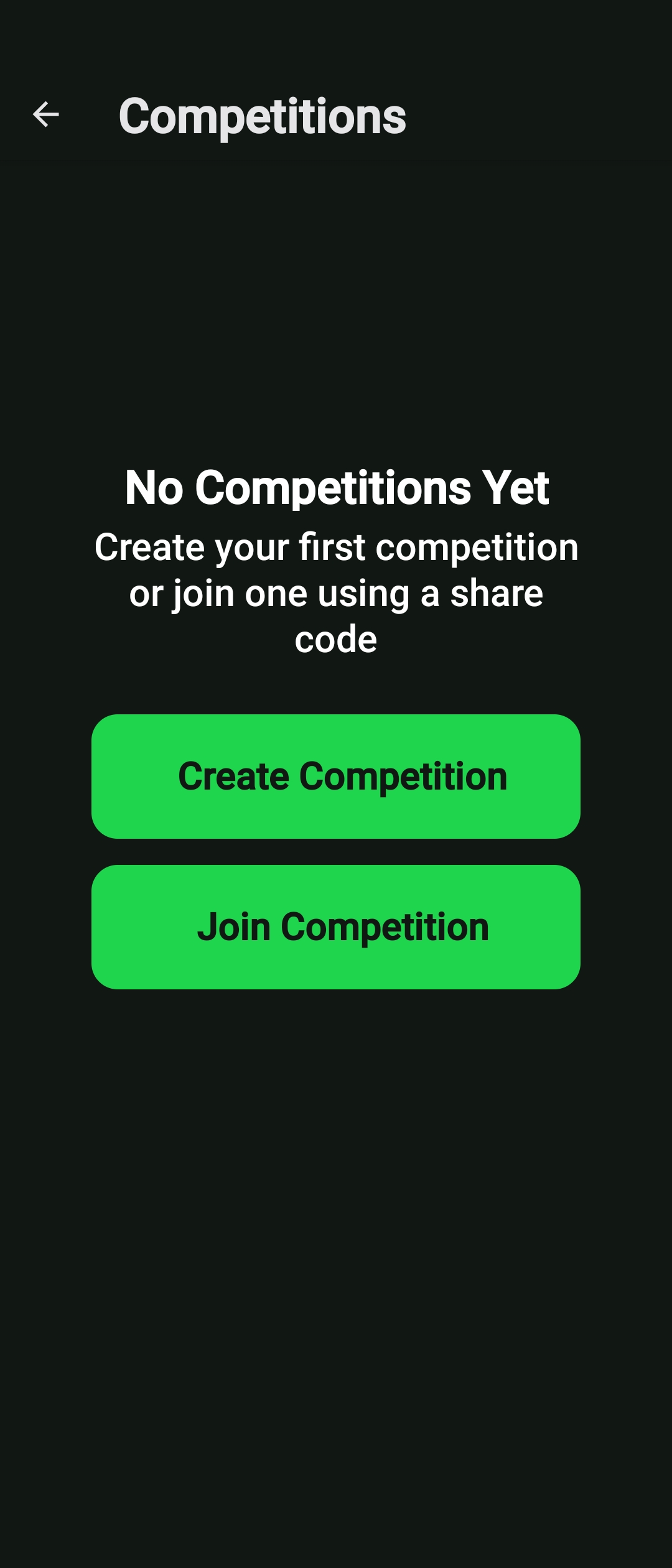 Competitions - Join and Create