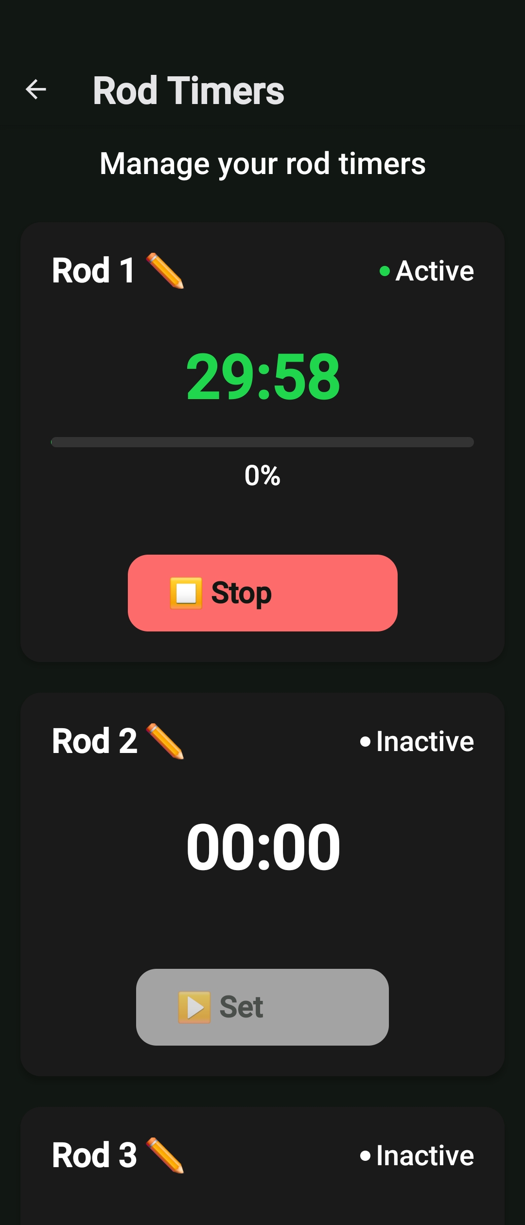 Rod Timers - Multi-Rod Management